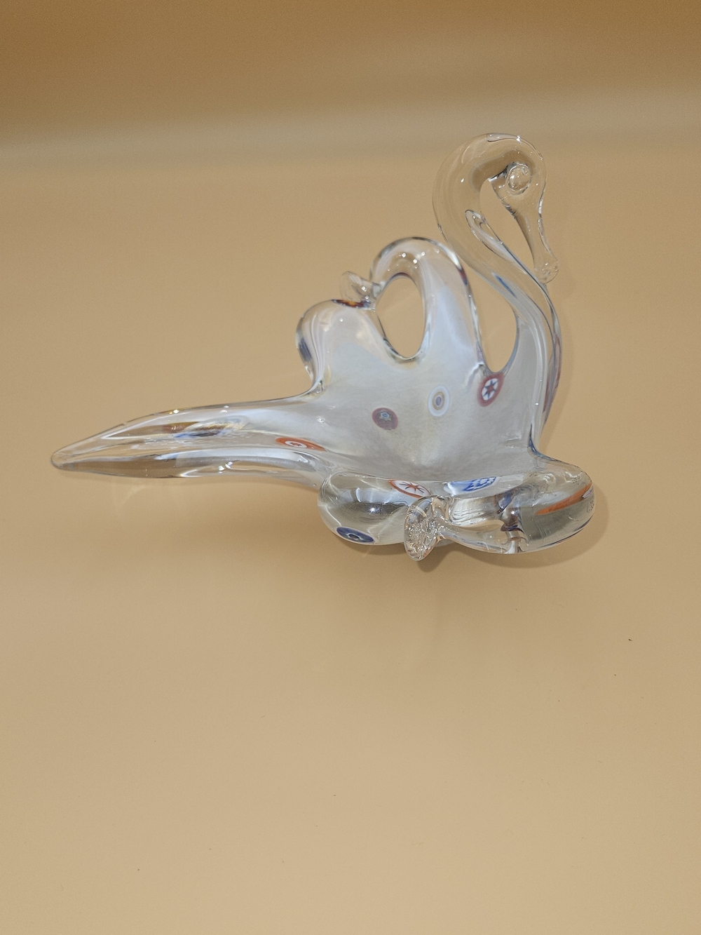 Clear Glass Swan Figurine - Decorative Home Accent
